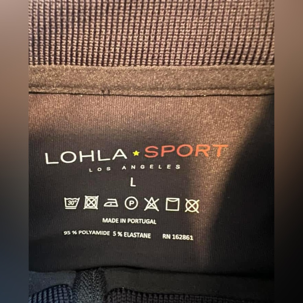 NWT Lohla Sport ladies golf black/lilac 1/4 zip, size L. - Picture 2 of 4